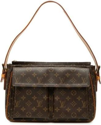 Louis Vuitton Vintage, unisex, Bruin, ONE Size, Leer, Pre-owned Monogram Schoudertas