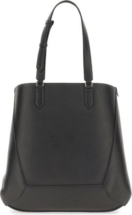 Alexander McQueen Mens Tote Bag The Edge Black Leather Shoulder