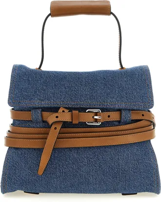 Moschino Blue Cotton Womens Handbag