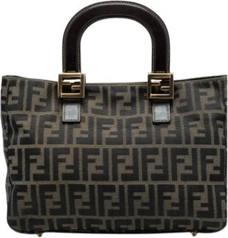 Fendi Pre-owned Handbags, female, Brown, Size: ONE SIZE Pre-owned Canvas Tote