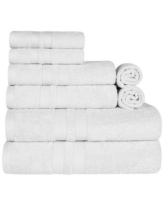 Superior Highly Absorbent Solid Assorted 8Pc Quick-Drying Towel Set