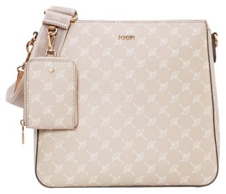 Joop Umh&auml;ngetasche JOOP cortina 1.0 jasmina shoulderbag mvz, Damen, Gr. B/H/T: 25cm x 25cm x 6cm, beige (sesame), Lederimitat, bedruckt, Taschen Umh&auml;ngetas