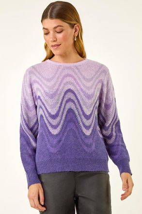 Roman Metallic Ombre Wave Knit Jumper