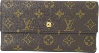 Louis Vuitton Marron Coated Canvas Wallet (Tri-Fold) (Pre-Owned)