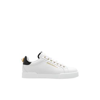 Dolce & Gabbana Portofino Low-Top Sneakers for Women in White Leather