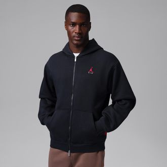 Nike Jordan Mens Jordan Brooklyn Full-Zip Hoodie in Black | IU0243-010