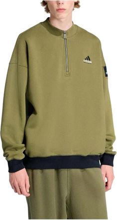 adidas EQT Blocked Half-Zip Hoodie - Heren - Sportshirts - Groen - M - Katoen - Fitness