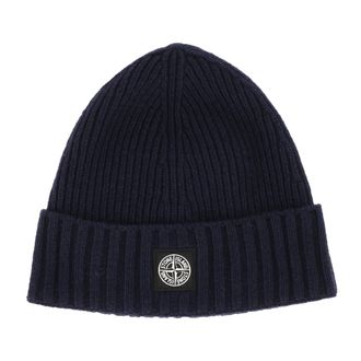 Stone Island Accessoires, Heren, Blauw, L, Wol, Beanie RWS
