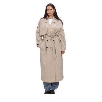 Second Female Jassen, Dames, Beige, L, Polyester, Zoie Trenchcoat