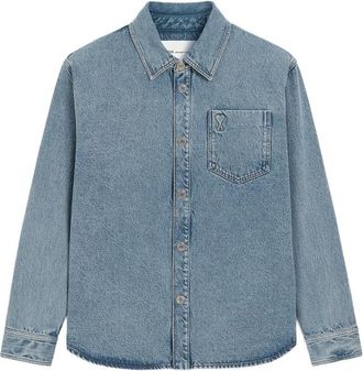 Ami Cotton Overshirt With Ami De Coeur