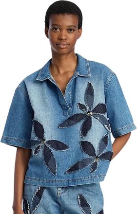 Munthe Denim Top - Dames - Spijkeroverhemden - Blauw - S - Denim - Overhemden