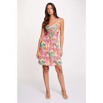 Morgan Bedrukte, lange jurk met V-hals