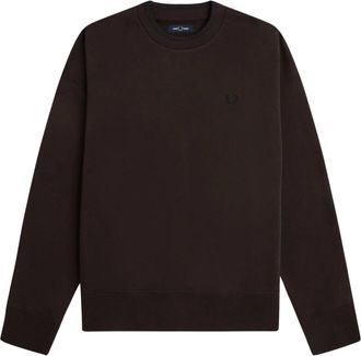 Fred Perry Felpa Oversized con Bordo a Contrasto - - Sweatshirts & Hoodies - Uomo - Marrone - M