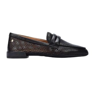 Pikolinos Almeria Perforated Loafer - Dames - Loafers - Zwart - 37 EU - Leer - Schoenen