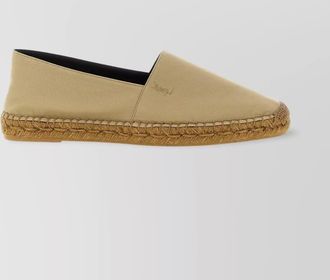 Saint Laurent round toe canvas espadrilles with jute sole