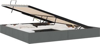 vidaXL Estructura De Cama Ottoman Gris Oscuro 200 X 200 Cm Tela Vidaxl