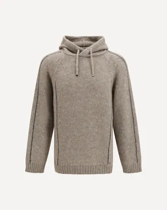 Giorgio Armani Alpaca-knit Hooded Sweatshirt with contrasting trims Male 50