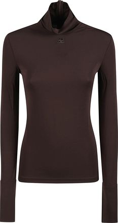 Courr&egrave;ges Long Sleeve Fitted Turtleneck Top