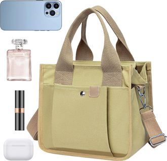 Generic Canvas Tote Bag for Women - Shopping Handbag with Handle, Shoulder Strap - For Women Office School Outdoor Travel Picnic Shuttle Shopping, khaki, Se r