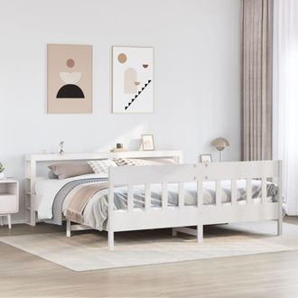Berkfield Home Bed Frame without Mattress White 200x200 cm Solid Wood Pine