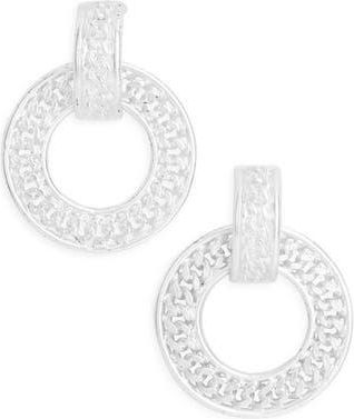 Karine Sultan Chunky Circular Chain Drop Earrings in Silver at Nordstrom Rack
