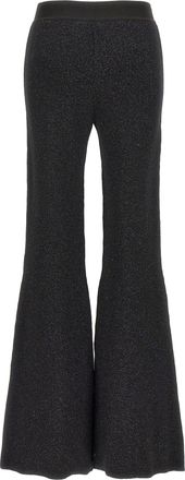 Palm Angels Logo-Tape Lurex Knit Trousers - Charcoal