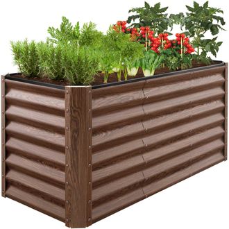 Best Choice Products 4x2x2ft Outdoor Metal Raised Garden Bed, Planter Box for Vegetables, Flowers, Herbs