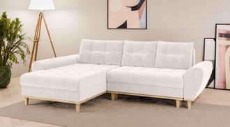 HOME AFFAIRE Ecksofa »Ahrdorf mit Bettfunktion und Bettkasten, Masse: B/H/T 268/86/175 cm« L-Form mit 3 Rückenkissen und moderne gerundete Armlehnen