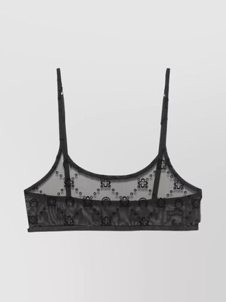 Marine Serre moonogram pattern mesh bra