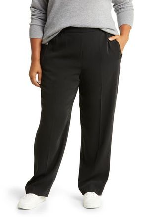 Nordstrom Straight Leg Pull-On Pants in Black at Nordstrom, Size 2X