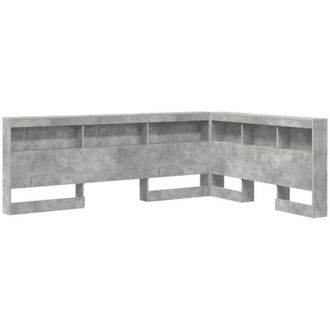 vidaXL Cabecera De Almacenamiento Con Estante Gris Concreto 150 Cm Vidaxl