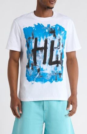 Helmut Lang Scribble Graphic T-Shirt in White/Blue at Nordstrom Rack, Size X-Large