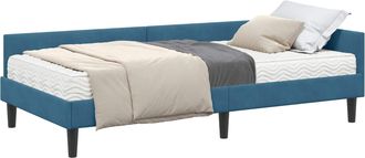 vidaXL Estructura De Cama Esquina Con Colch&oacute;n 2 Uds. Azul 100 X 200 Cm Vidaxl