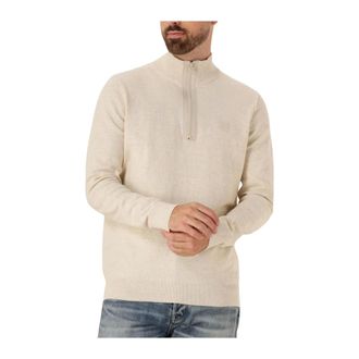 Butcher of Blue Turtlenecks, male, Beige, Size: M Mens Sweater Lt Clifden Half Zip