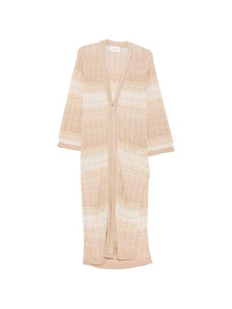 MC2 Saint Barth Chevron Knit Open-Front Cardigan with Gradient Pattern