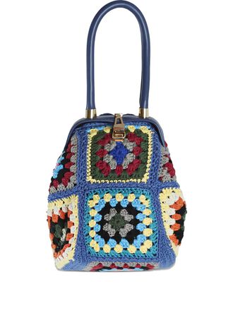 La Milanesa crochet-knit tote bag - women - Cotton - One Size - Blue