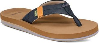 Sanuk Sawyer Flip Flop in Navy Retro at Nordstrom, Size 11