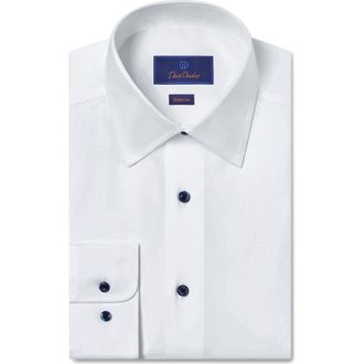 David Donahue Regular Fit Solid White Dress Shirt at Nordstrom, Size 18.5 - 34