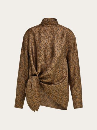 Ferragamo Donna Camicia con nodo Marrone