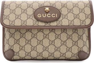 Gucci Beige Green Red Color Gg Supreme Leather Fanny Pack Sling Bag (Pre-Owned)