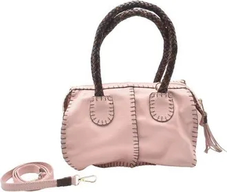 Carlos Falchi Mini Barrel Top Grain Leather Bag in Dusty Rose at Nordstrom