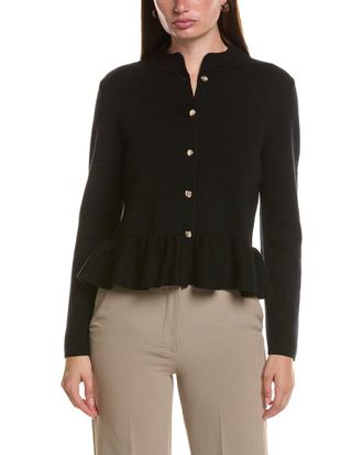Bruno Magli Merino Wool Peplum Sweater Jacket