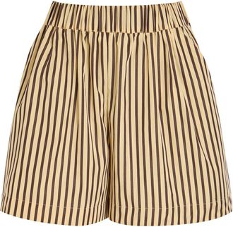 Faithfull The Brand Clemente Striped Cotton-poplin Shorts - Beige - S (UK8-10 / S)
