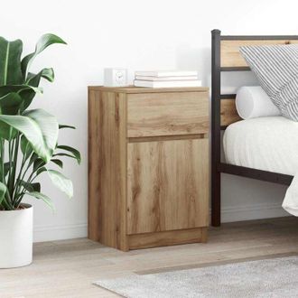vidaXL Bedside Cabinet Artisan Oak 39x35x65 cm Engineered Wood Vidaxl