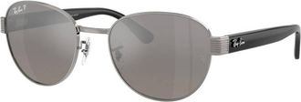 Ray-Ban Mirror Silver Polarized Square Unisex Sunglasses RB3766CH 004/5J 56