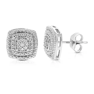 Vir Jewels 1/10 cttw Lab Grown Diamond Composite Earrings in Sterling Silver With Push Backs For Women