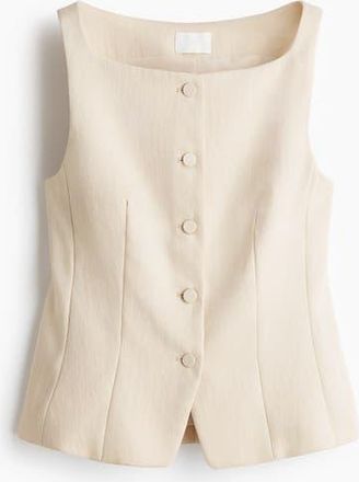 H&M Tailored Waistcoat in Light Beige at Nordstrom, Size Xx-Large