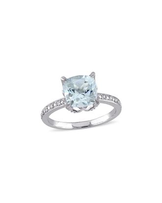 Rina Limor 10K 2.21 Ct. Tw. Diamond & Aquamarine Ring