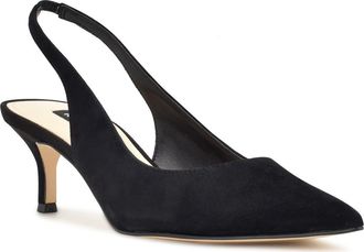Nine West Nataly Slingback Pointed Toe Pump in Black at Nordstrom, Size 9