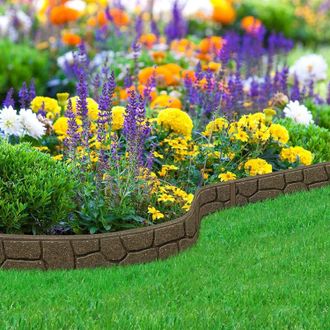 PRIMROSE Border Stone Garden Edging in Earth in Brown | Size: 10 Pack